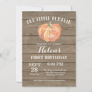 Invitation de premier anniversaire du Citrouille r