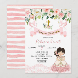 Invitation de première communion de fille mexicain