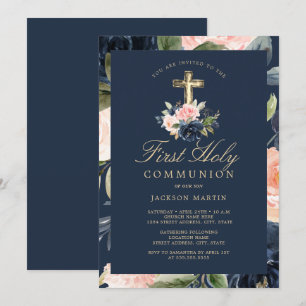 Invitation de première communion pour garçons avec