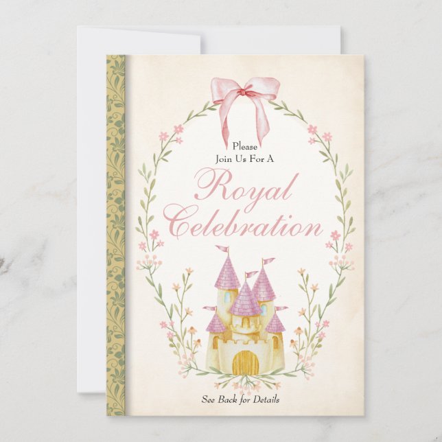 Invitation de princesse, invitation d'anniversaire (Devant)