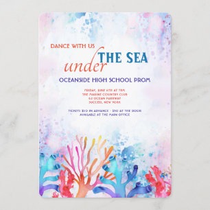 Invitation de Prom à l'aquarelle de corail