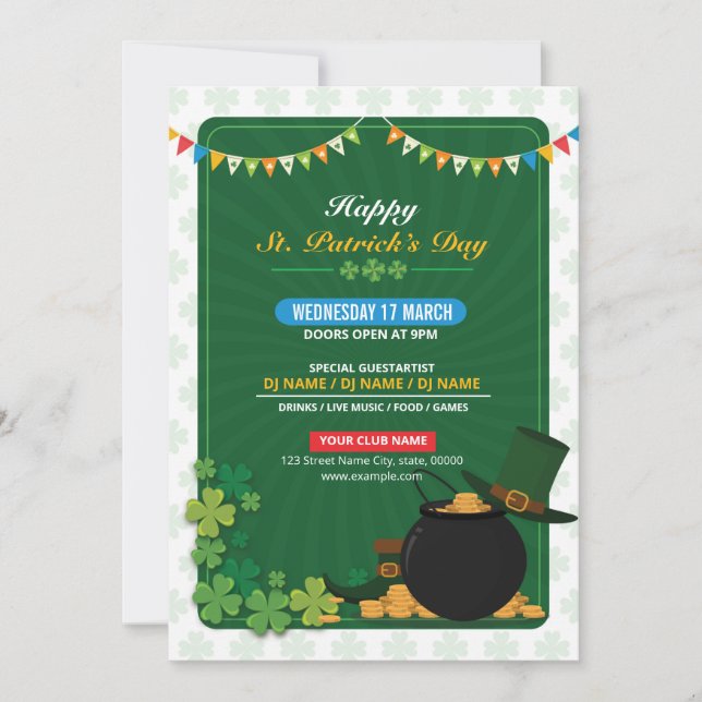 Invitation de prospectus Saint Patricks (Devant)