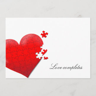 invitation de puzzle en forme de coeur d'amour