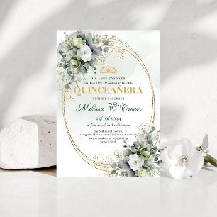 Invitation de Quinceañera Bohème Chic aquarelle à 