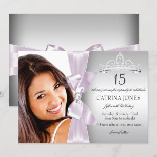 Invitation de Quinceañera Couronne et Diadème Diam