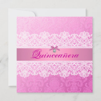Invitation de Quinceanera d'anniversaire en Damass