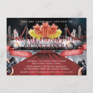 Invitation de Quinceañera de tapis rouge
