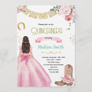 Invitation de Quinceañera Far West Rose