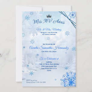Invitation de Quinceañera Flocon de Neige Merveill