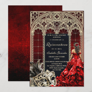 Invitation de Quinceañera Gothique de Mascarade