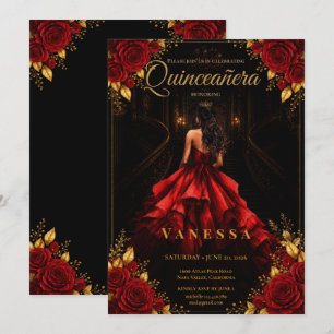 Invitation de Quinceanera lu et or