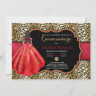 Invitation de quinceañera photo léopard