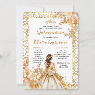 Invitation de Quinceanera Princesse Fleurie Radian