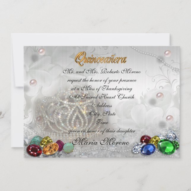 Invitation de Quinceanera tiara (Devant)