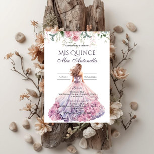 Invitation de Quincenera en espagnol BohoFloral