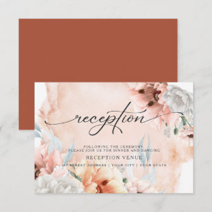 Invitation de réception aquarelle florale en terre