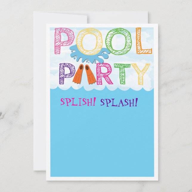 Invitation de réception au bord de la piscine (Devant)