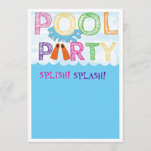 Invitation de réception au bord de la piscine