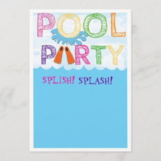 Invitation de réception au bord de la piscine