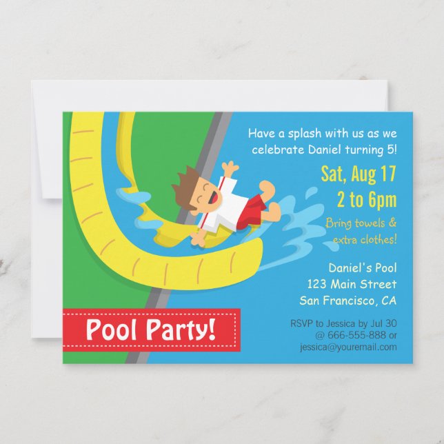 Invitation de réception au bord de la piscine (Devant)