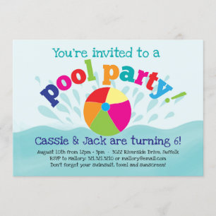 Invitation de réception au bord de la piscine -