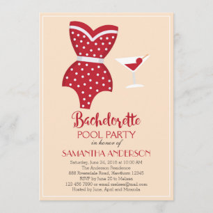 Invitation de réception au bord de la piscine de
