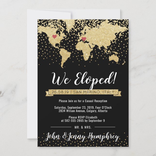 Invitation de réception avec carte (Devant)