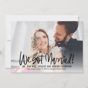 Invitation de réception de l'Mariage d'Elopement à