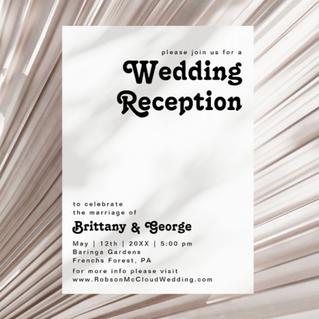 Invitation de réception de mariage à lettrage rétr (Créateur téléchargé)
