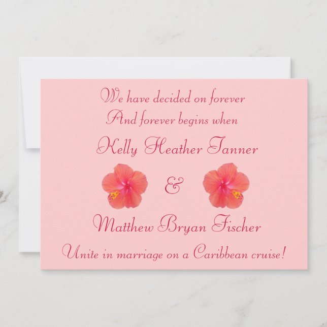 Invitation de réception de mariage à l'Hibiscus Tr (Devant)