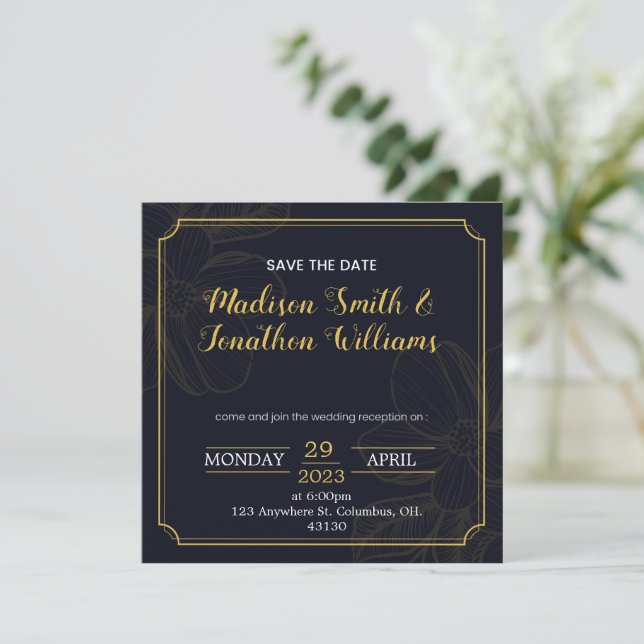 Invitation de réception de mariage à retenir la da (Debout devant)