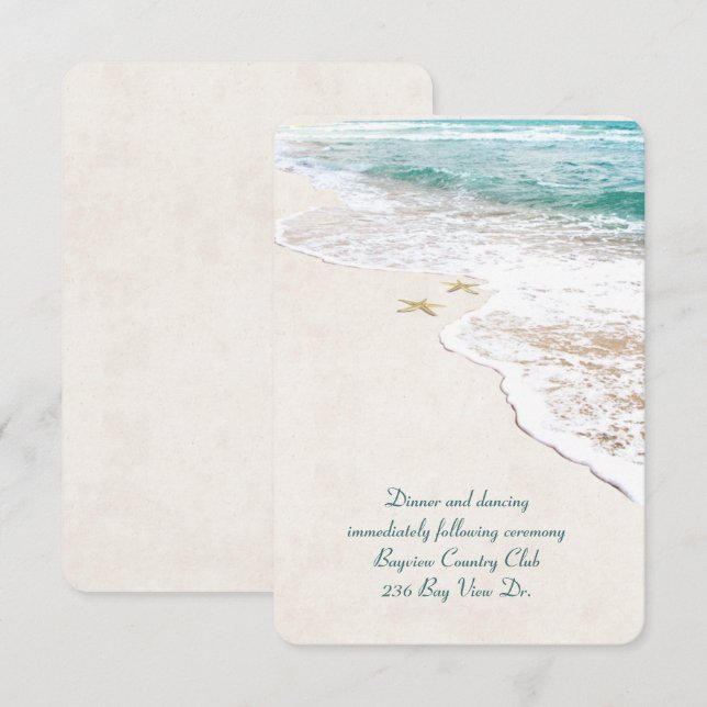 Invitation de réception de mariage de plage (Devant / Derrière)