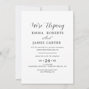 Invitation de réception de mariage intime à callig