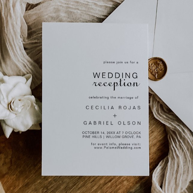 Invitation de réception de mariage minimaliste (Créateur téléchargé)