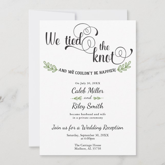Invitation de réception de mariage 'Nous avons nou (Devant)