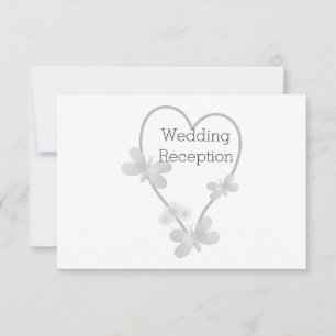 Invitation de réception de mariage Silver Heart Bu