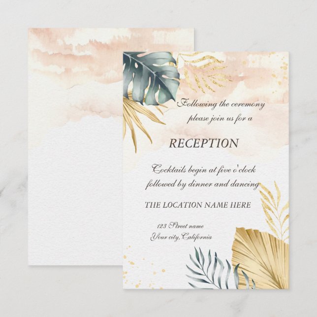 Invitation de réception de mariage sur la plage au (Devant / Derrière)