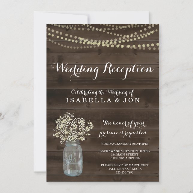 Invitation de réception de mariage uniquement | Ru (Devant)