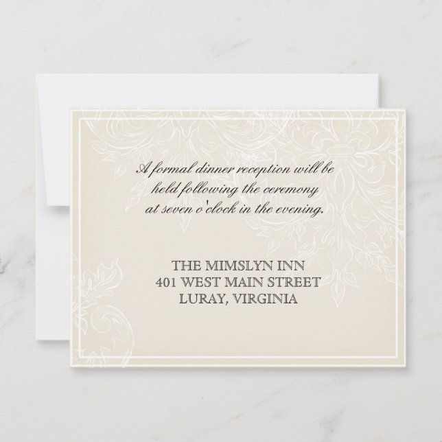 Invitation de réception du mariage de Glory Hydran (Devant)