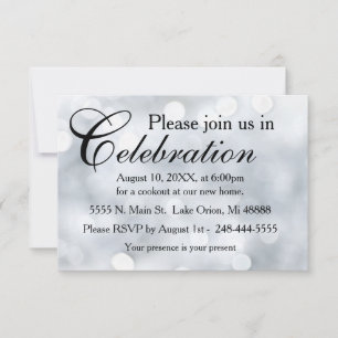 Invitation de réception Lumières Neige Paillettes