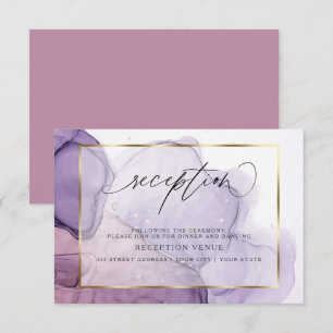 Invitation de réception moderne encre violette lil