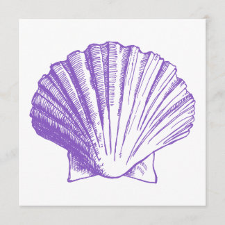 Invitation de réception Violet Sea Shell Luau