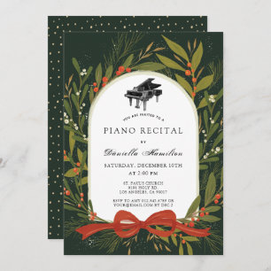 Invitation de récital de piano Couronne de ruban r