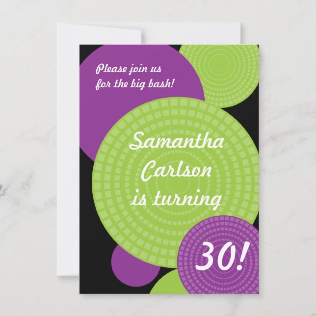 Invitation de recouvrement d'anniversaire de (Devant)