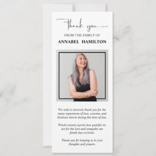 Invitation de remerciement en mémoire de sympathie