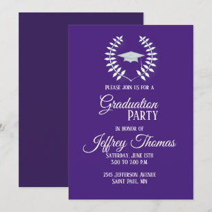 Invitation de remise de diplôme Cap et Feuilles Vi