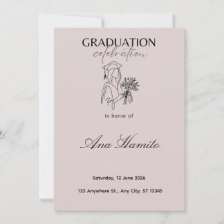 Invitation de remise de diplôme rose pastel modern