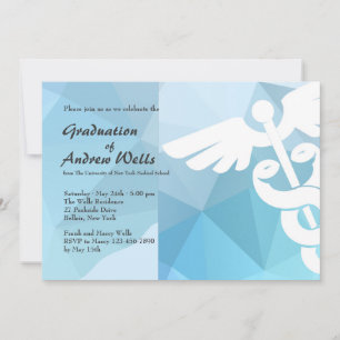 Invitation de remise de diplômes Caducée Moderne