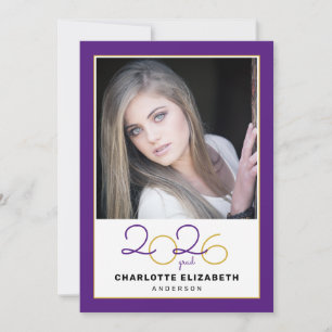 Invitation de remise des diplômes avec photo viole