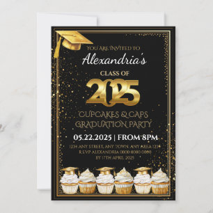 Invitation de remise des diplômes Cupcakes & Caps